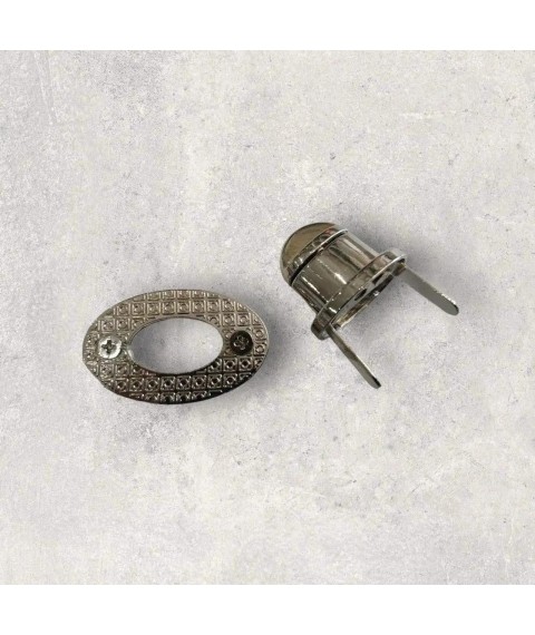 Oval bag lock 30 mm. light nickel