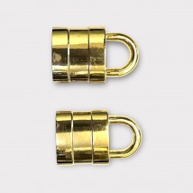 Декоративное украшение для сумок под ремешок 15 мм., светлое золото . Общий размер 30* 45 мм.