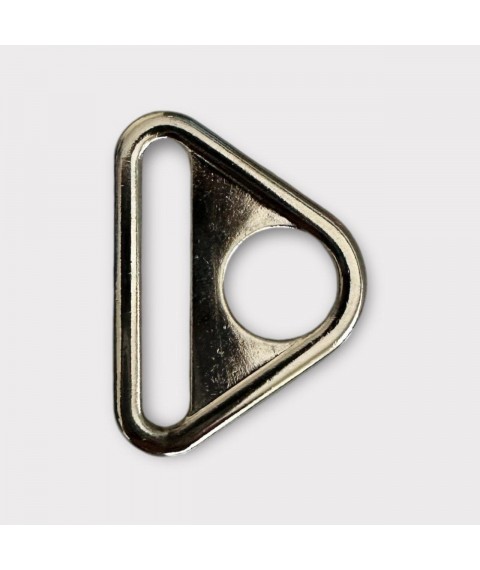 Треугольник литой, сумочный, 38мм., светлый никель