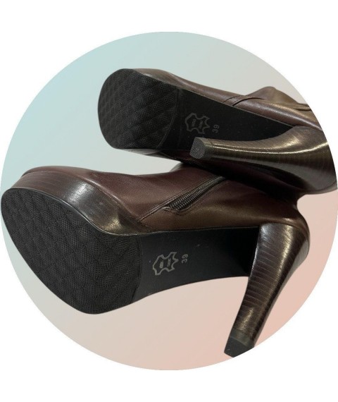 Сапоги женские Betty Pretty из натуральной кожи коричневые A319919