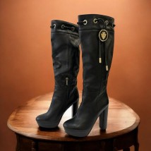 Сапоги женские Betty Pretty из натуральной кожи черные B331991