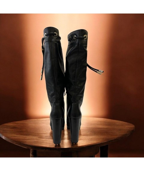 Сапоги женские Betty Pretty из натуральной кожи черные B331991