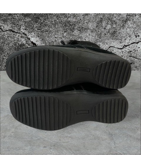 Ботинки женские Betty Pretty из натуральной замши черные 111928BLK