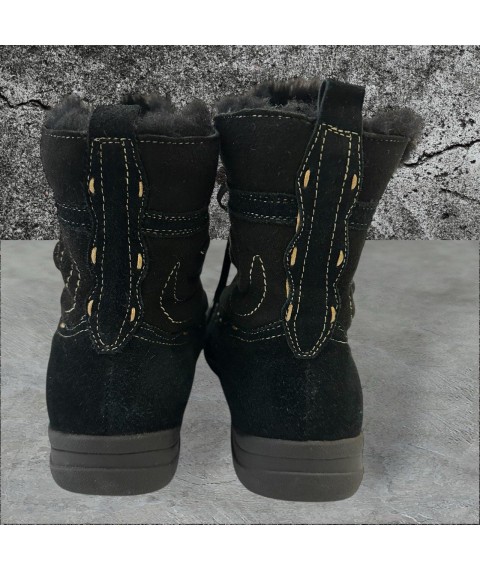 Ботинки женские Betty Pretty из натуральной замши черные 111928BLK