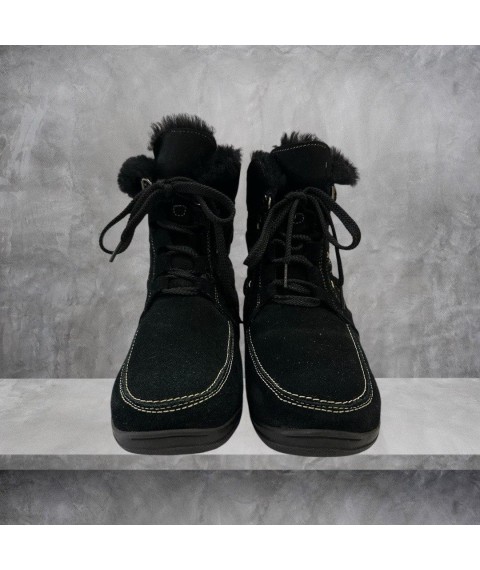 Ботинки женские Betty Pretty из натуральной замши черные 111928BLK