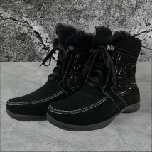 Ботинки женские Betty Pretty из натуральной замши черные 111928BLK