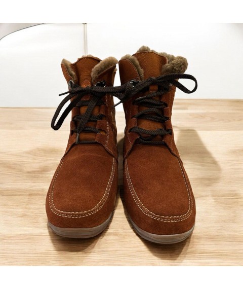 Ботинки женские Betty Pretty из натуральной замши коричневое 111928BRN