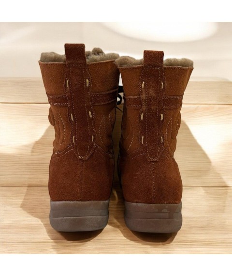 Ботинки женские Betty Pretty из натуральной замши коричневое 111928BRN