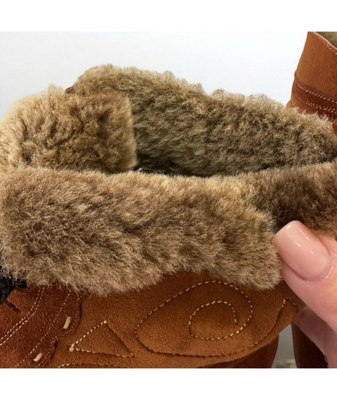 Ботинки женские Betty Pretty из натуральной замши коричневое 111928BRN