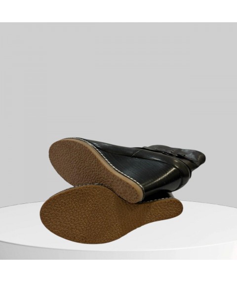 Ботинки женские Betty Pretty из натуральной кожи черные JH088