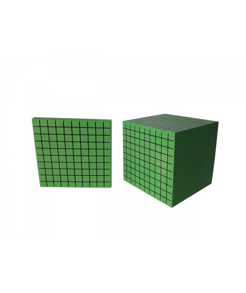 HEGA volume units. Mathematical cube with manual