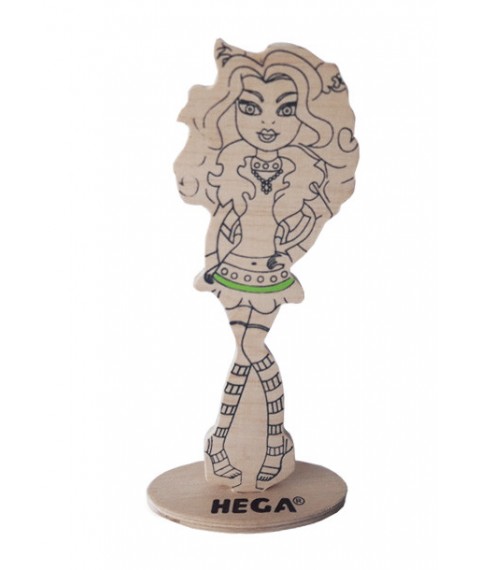 HEGA doll Claudine Wolf with decor