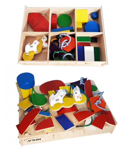 Набір HEGA Монтессорі 2 ігровий розвиваючий кольоровий в коробці 32 елементів
