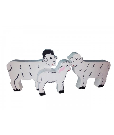 Set HEGA Sheep family: mother, father, baby domestic animals