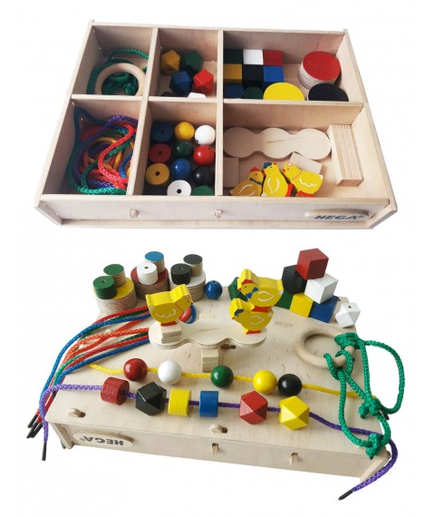 Набір HEGA Монтессорі 3 ускладнений  ігровий розвиваючий кольоровий в коробці 46 елементів