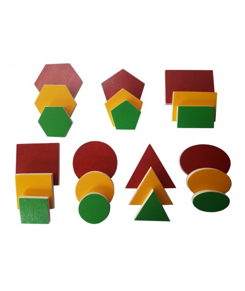 A set of didactic material HEGA Basic geometric shapes with a manual