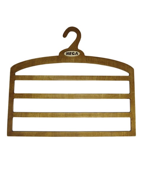 HEGA hanger for pants and skirts, four-level, wooden, strong - SHOULDER