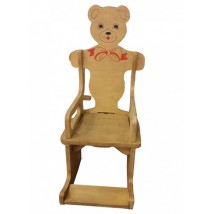 Крісло-гойдалка HEGA Ведмедик дерев'яний яскравий з розписом з усіх сторін