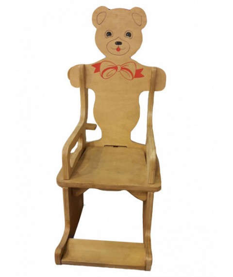 Крісло-гойдалка HEGA Ведмедик дерев'яний яскравий з розписом з усіх сторін