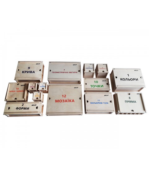 Полный дидактический набор Фребеля HEGA 14 коробок с методическим пособием