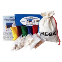 The set of HEGA Sensory Bags is large. Matching game with manual