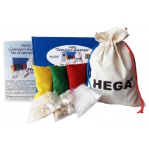 A set of HEGA sensory pouches. Game to match the manual