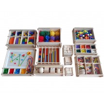 Large didactic set of Froebel HEGA 11 boxes
