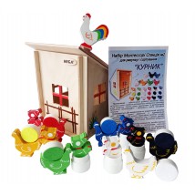 Montessori set Station No. 2 HEGA for counting and sorting Chicken coop