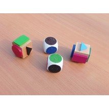 Cubes of HEGA color and geometric shapes according to the Montessori method