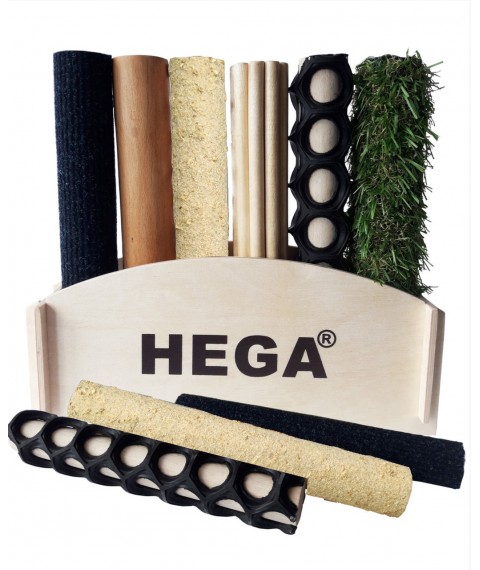 HEGA touch tactile exerciser for hands and feet with a stand