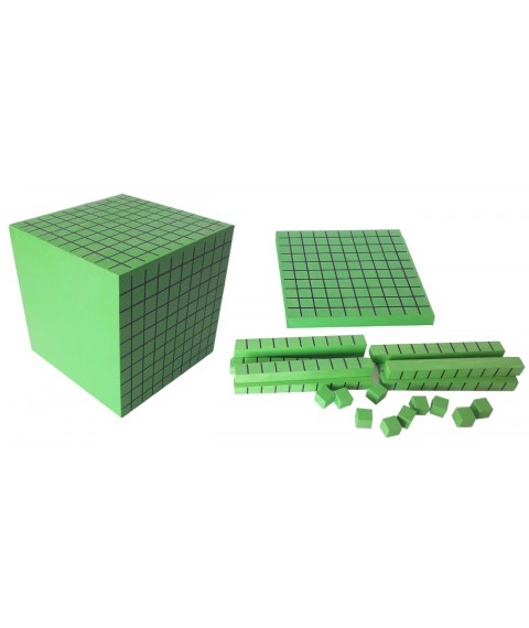 HEGA volume units. Mathematical cube with manual