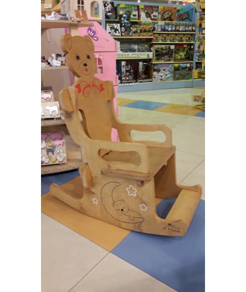 Rocking chair HEGA Bear wooden bright with painting on all sides