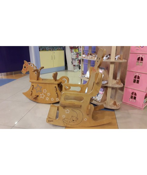 HEGA wooden swing Horse is bright with painting on all sides