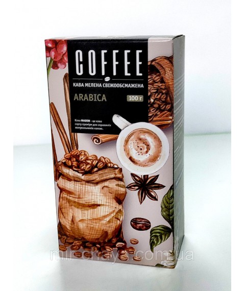 Ground coffee flavored with Swiss chocolate, 100 g.