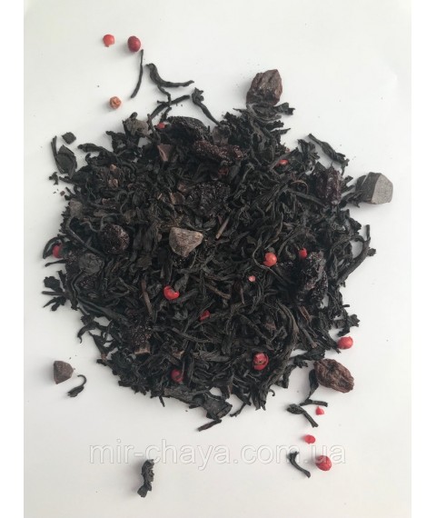 Gift black tea with natural additives "First Love", 150 g in a tube