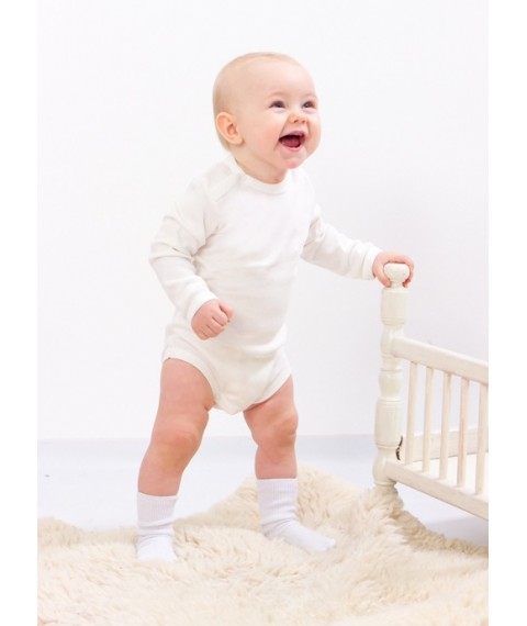 Nursery bodysuit for girls (with long sleeves) Nosy Svoe 74 White (5010-015-5-v9)