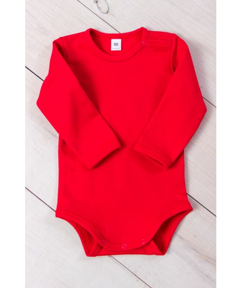 Nursery bodysuit for girls (with long sleeves) Wear Your Own 80 Red (5010-023-5-v5)