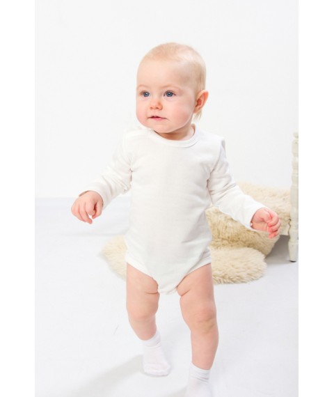 Nursery bodysuit for girls (with long sleeves) Nosy Svoe 80 White (5010-023-5-v4)