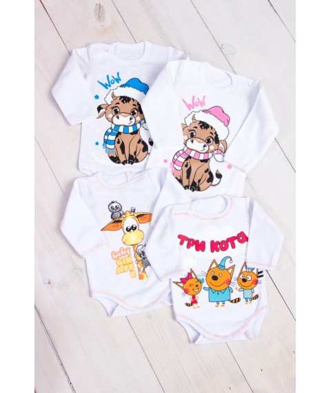 Baby bodysuit with long sleeves Wear Your Own 74 White (5010-023-33-v8)