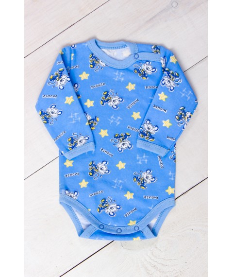 Nursery bodysuit for a boy (with long sleeves) Wear Your Own 56 Blue (5010-024-4-v19)