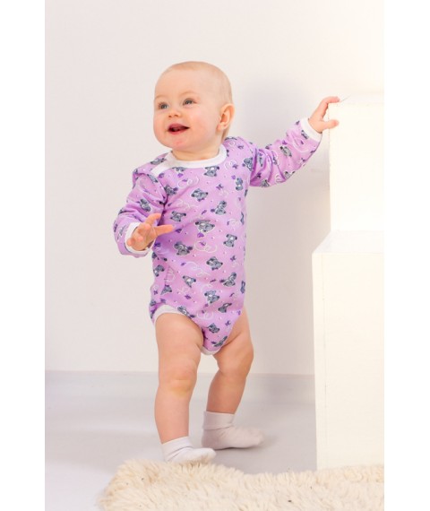 Nursery body for girls (with long sleeves) Wear Your Own 74 Purple (5010-024-5-v8)
