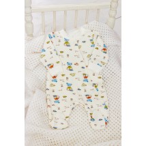 Nursery overalls for a boy Nosy Svoe 68 White (5032-016-4-v0)