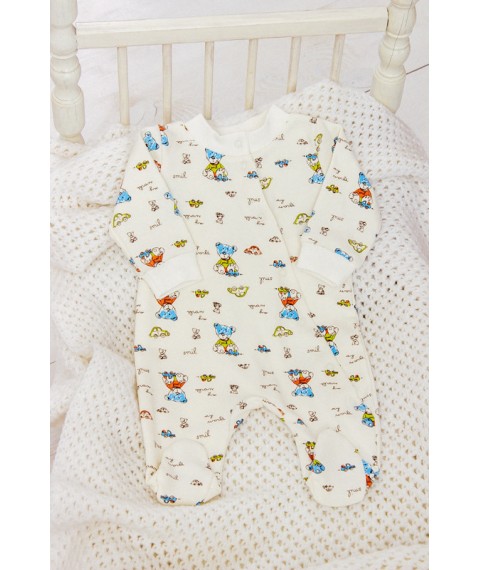 Nursery overalls for a boy Nosy Svoe 80 White (5032-016-4-v7)