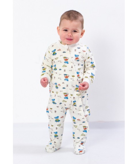 Nursery overalls for a boy Nosy Svoe 80 White (5032-016-4-v8)
