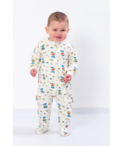 Nursery overalls for a boy Nosy Svoe 74 White (5032-016-4-v5)