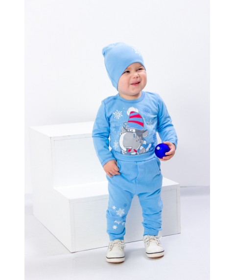 Комплект ясельний для хлопчика (боді+штанці+шапка) Носи Своє 74 Блакитний (5052-023-33-4-v16)