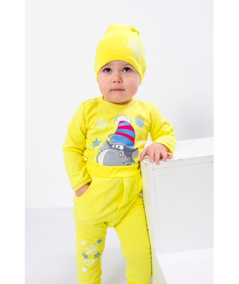 Комплект ясельний для хлопчика (боді+штанці+шапка) Носи Своє 86 Жовтий (5052-023-33-4-v0)