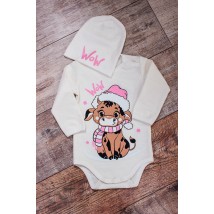 Nursery set for a girl (bodysuit + hat) Nosy Svoe 80 White (5053-023-33-5-v0)