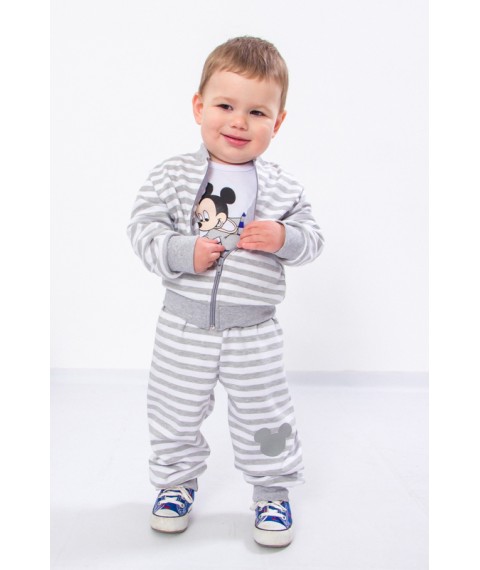 Nursery set for a boy (shirt+trousers+bodysuit) Nosy Svoe 86 Gray (5055-016-33-4-v12)