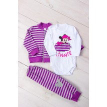 Nursery set for a girl (shirt+pants+bodysuit) Nosy Svoe 68 Violet (5055-016-33-5-v2)